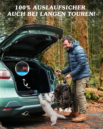 Складана пляшка для води для собак Lesotc 1000 мл, витоку немає, блакитна