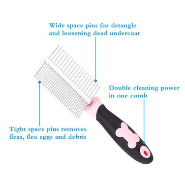 Набір для грумінгу собак Tonyg-P: щітка-гребінець + двостороння щітка для довгошерстих собак (маленьких, середніх, великих)