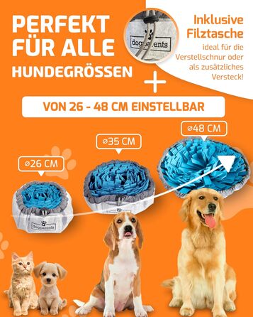 DOGPARENTS® нюхальний килимок для собак малих і великих, міцна синя іграшка-килимок для занять і пошукових ігор