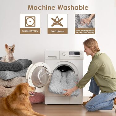 Килимок для собак великих порід, 104x68 см, XL, з штучним хутром та льоном, сірий, 104 x 68 x 10 см