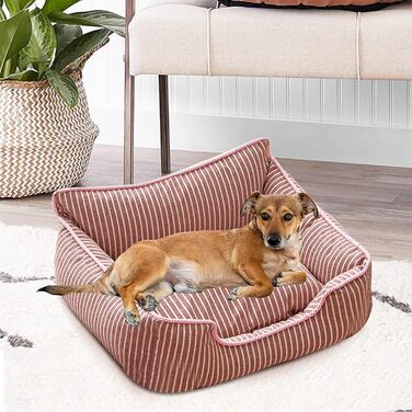 Ортопедичне ліжко для собак Petcute знімний, миючий чохол, антиковзаюче, для маленьких собак, червоний