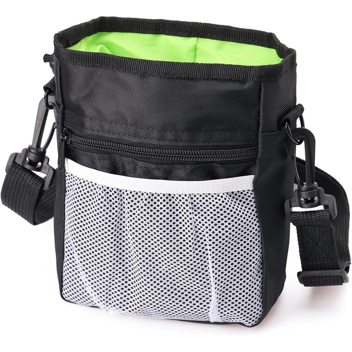 Універсальна сумка для ласощів для собак, знімна, велика місткість, сумка для тренувань, з ремінним кріпленням та регульованим плечовим ременем, 3 способи носіння (чорний)