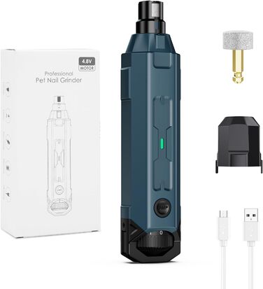 Електричний точилка для кігтів собак LOFICOPER з 6 швидкостями, 2 LED-лампочками, 3 портами - для малих, середніх та великих собак