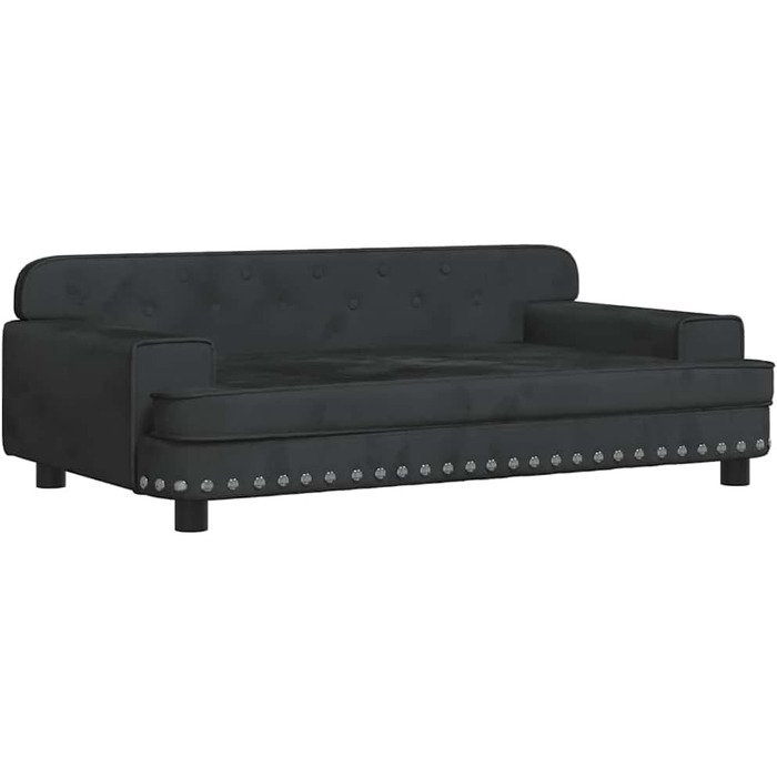 Крісло-ліжко для собак, м'яке лежанка для тварин, лежанка для маленьких собак та котів, чорний велюр (90 x 53 x 30 см)