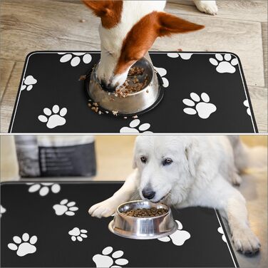 Килимок для годування собак та котів QWORK® 30x50 см, водопоглинаючий, сірий