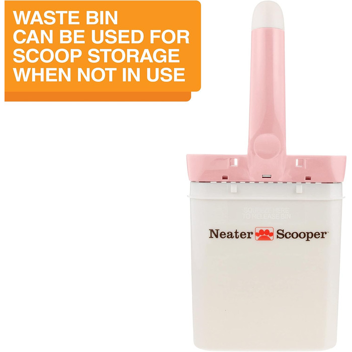 Лопатка для котячого туалету Neater Scooper з 195 пакетами, система для прибирання котячого наповнювача, рожевий, Neater Pet Brands