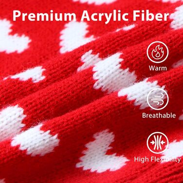 Набір з 2 пуловерів для собак на День святого Валентина, одяг для собак на День святого Валентина, в'язаний пуловер у вигляді серця для маленьких, середніх та великих собак, домашніх тварин (червоне серце та червоне кохання, розмір M) Червоне серце та чер