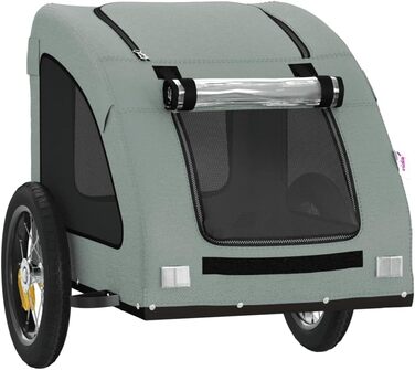 Фahrраd-причіп для собак сірий Oxford-тканина та залізо 124x53x53 см Причіп для домашніх тварин Причіп для собак Причіп для собак для собак та інших домашніх тварин