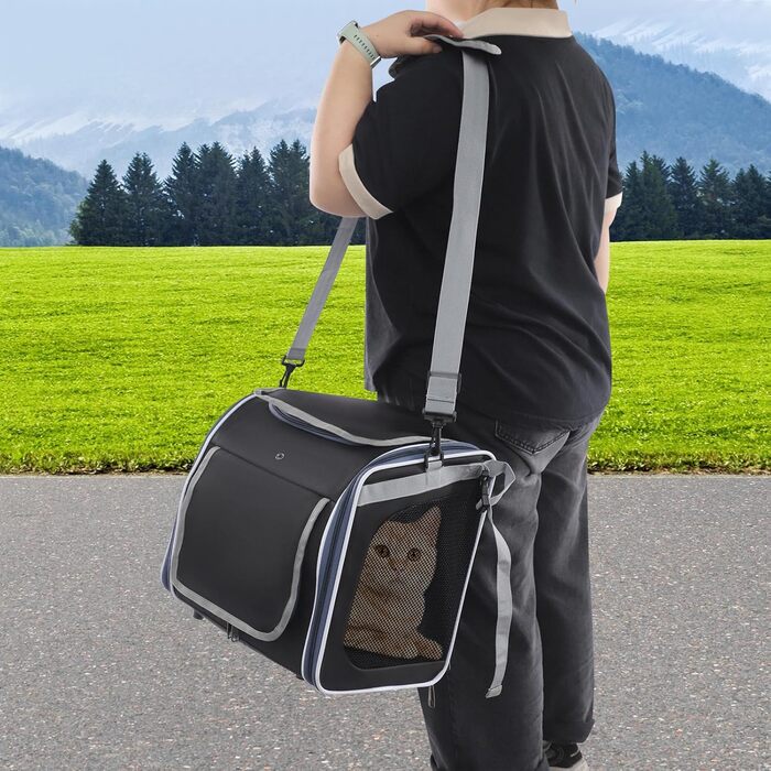 Клітка-переноска для тварин на велосипед, 36x25x36 см, чорна