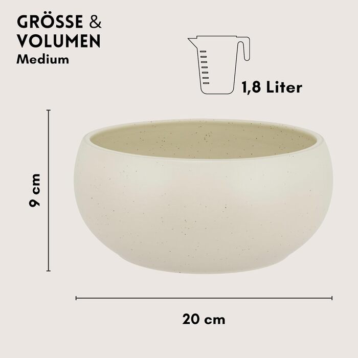 Керамічна миска для собак Hej.mo | 16 см, 0.9 л | Міцна, миється в посудомийній машині, стійка до подряпин та укусів | Для собак середніх порід (Крем)