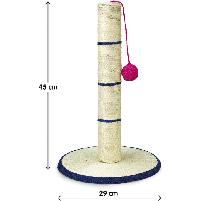 Кігтеточка для котів ARQUIVET з м'ячиком - біло-золота, 30x30x46 см, іграшка для котів (бежево-блакитна)