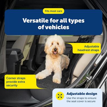 Захисний чохол на сидіння для автомобіля PetSafe Happy Ride: водовідштовхуючий, міцний, для собак, чорний