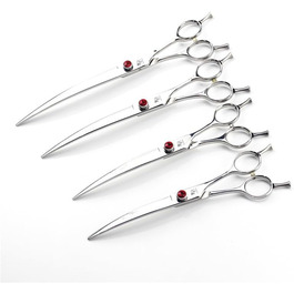 Професійна вигнута ножиця для грумінгу собак 9.0 дюймів - ножиці для собак та котів з ергономічною ручкою, з нержавіючої сталі 440C