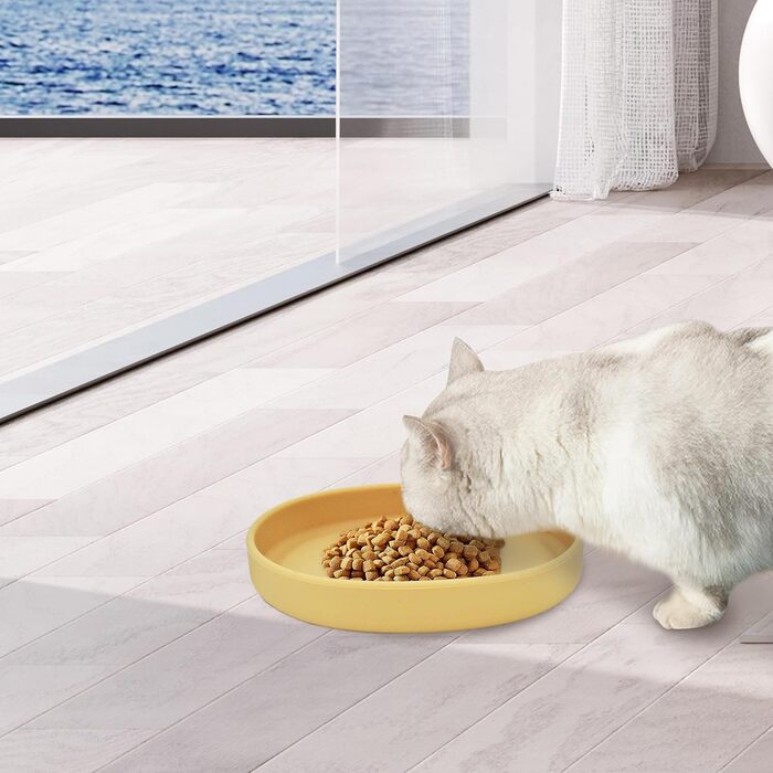 Набори мисок для котів та собак Bebeibon: силіконові, неслизькі, 330 мл, 2 шт. (жовті)