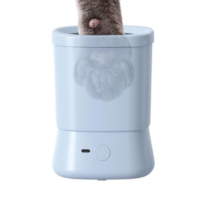 Очисник лап для собак Cup Pfotenreiniger – 2 швидкості, портативний, анти-блиск, для кемпінгу та подорожей (блакитний)