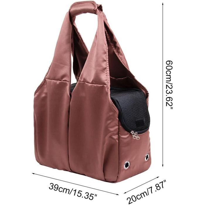 Транспортувальна сумка для собак та котів, м'яка сумка-переноска для цуценят та малих собак, складана легка переноска з 4 великими кишенями для тварин до 7 кг, для подорожей та прогулянок, колір карамель