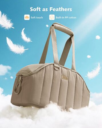 Pecute Сумка-переноска для собак та котів до 4 кг, легка складана переноска для тварин (Хакі)