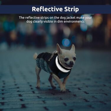 Зимовий одяг для собак CITETOILE: теплий водонепроникний жилет з флісовою підкладкою та світловідбиваючими елементами (М, темно-синій)