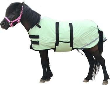 Gallopoff 300D Попона для поні/шетландського поні, 150 г/м², водонепроникна, дихаюча, зимова, міцна, для поні, лошат, міні- та карликових коней (зелена, 75-85 см)