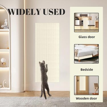 Килимок для дряпання котів, самоклеючий, 200x40 см, бежевий