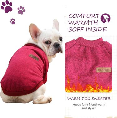 Теплий собачий светр для осені/зими (бордовий, 2XL)