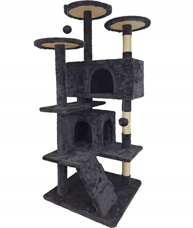 Високий кігтеточка для котів Mersjo, чорна, 138 см, сизаль