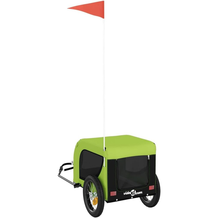 SECOLI Причіп для собак, візок для собак, бугі для собак з відбивачем. Причіп для велосипеда для собак до 30 кг, зелений, 124 x 53 x 53 см