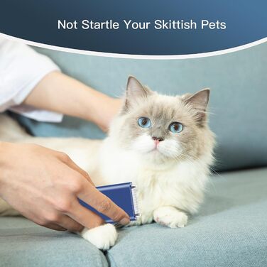 Електричний міні-набір для догляду за котами, акумуляторний, Type C, бездротова машинка для стрижки шерсті котів з матовим покриттям, легка, для кошенят/цуценят/кроликів/маленьких тварин, блакитний