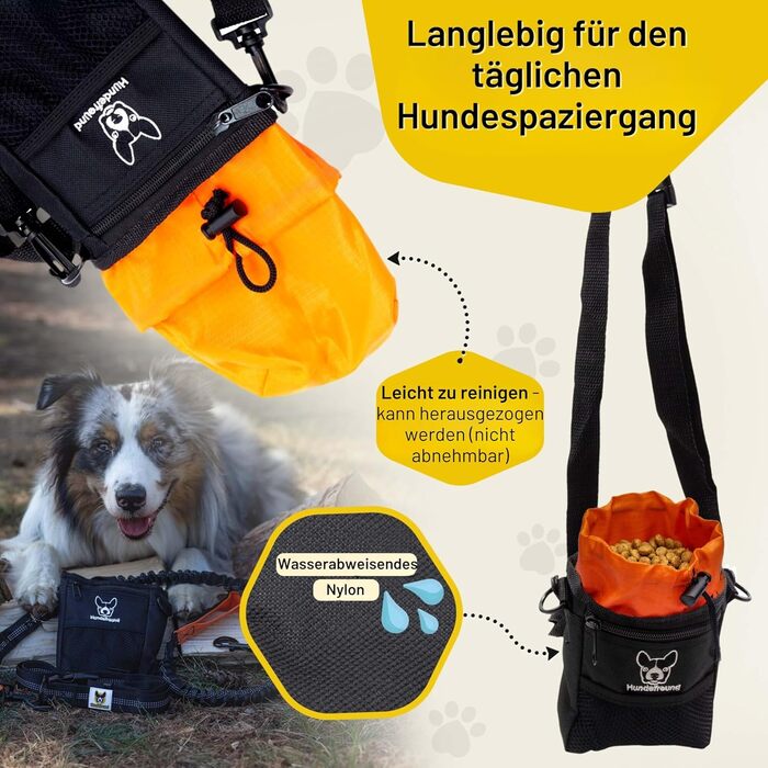 Сумка для ласощів для собак Hundefreund | Зручна сумка для тренувань з 4 відділеннями (14 x 11 x 4 см)