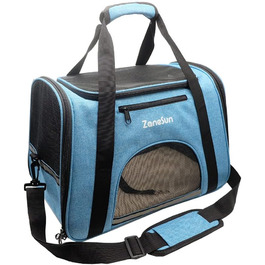 Трансформер-переноска для котів, кошенят, собак, цуценят ZaneSun, блакитна, для подорожей літаком, з сіткою, витривала
