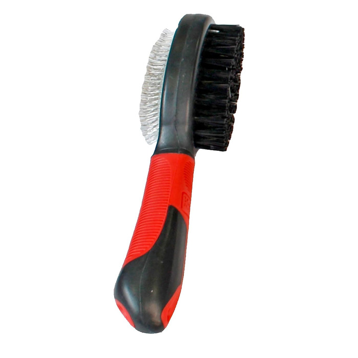 Професійна щітка Karlie Professional 2 в 1 для вичісування та розплутування шерсті, 22.5 x 6.5 см, червоно-чорна