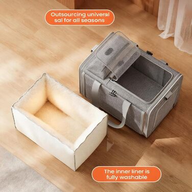 Сумка-переноска для собак та котів, сіра. Ідеальна для подорожей, прогулянок та кемпінгу