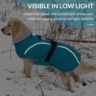 Водонепроникний зимовий одяг для собак Queenmore XL, теплий пуховик для великих собак, синій, X-Large