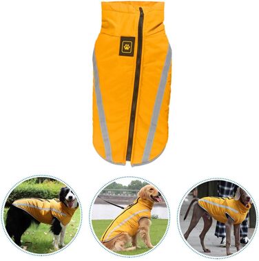 Легкий та міцний теплий зимовий накид для собак BESTonZON з світловідбиваючими смугами. Підходить для великих собак, захищає від негоди. Ідеальний для прогулянок.