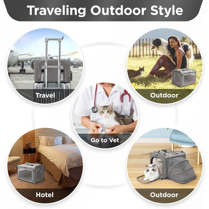 Трансформер для котів та собак, L, рожевий/сірий - переноска для подорожей, переноска для тварин, переноска для маленьких собак, переноска для кошенят