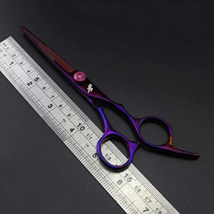 Набір професійних ножиць для грумінгу Haustier від Freelander: догляд за шерстю собак та котів, включає ножиці для стрижки, фінішні ножиці, вигнуті ножиці та гребінець (фіолетовий)