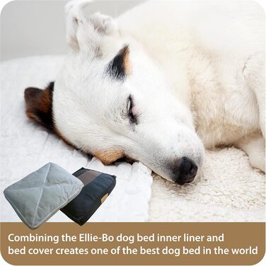 Ліжко для собак Ellie-Bo середнього розміру 71 x 48 x 10 см, смугастий дизайн чорного та коричневого кольорів, підходить для клітки 76,2 см