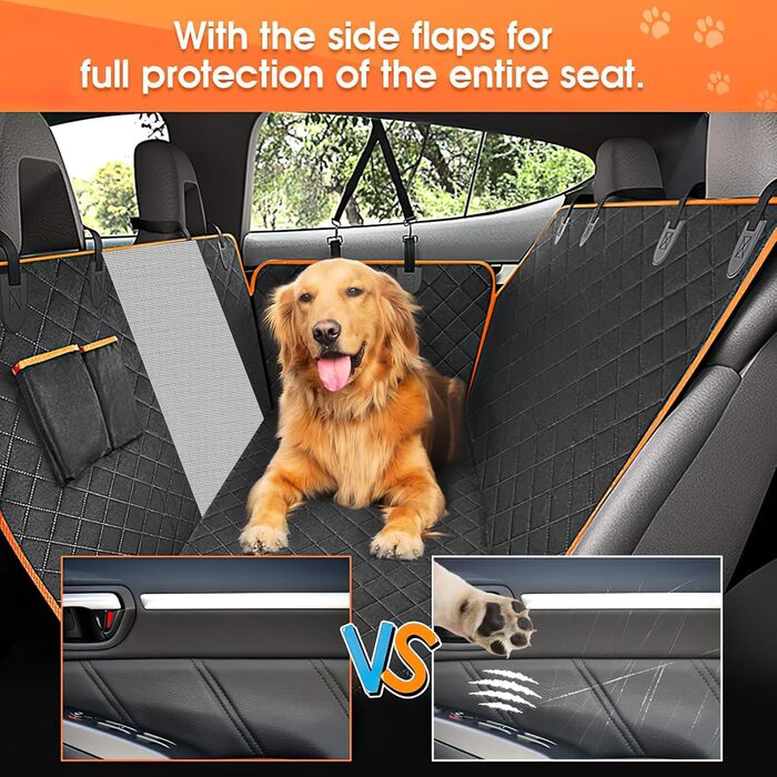 Накладка на заднє сидіння автомобіля для собак, 147 см, водонепроникна, з віконцем, 600D Oxford, захист для заднього сидіння, підходить для SUV та універсалів
