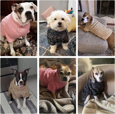 KOOLTAIL Пуловер з коміром-стійкою для собак, теплий зимовий одяг, червоний, розмір S/M