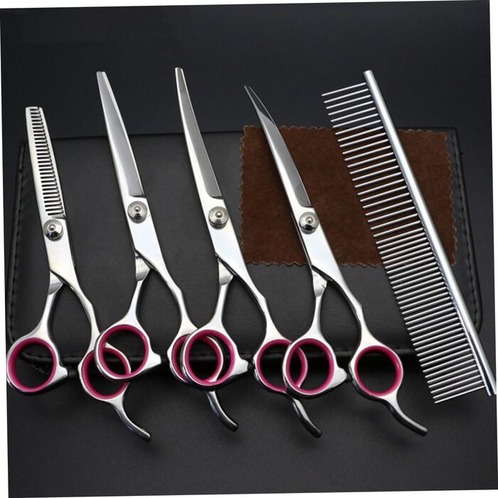 Набір професійних ножиць для грумінгу тварин Angoily: ножиці для собак та котів, ножиці для стрижки, ножиці для догляду за шерстю, гребінець