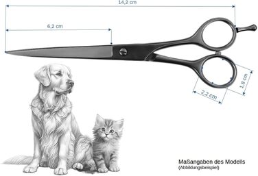 Професійна ножиця для грумінгу собак Weltmeister Solingen: ножиці для стрижки та формування гриви з мікрозубом, 5,5 дюймів (14,2 см), сатинова обробка, преміум-якість, Made in Germany