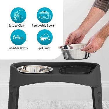 Підвищені годівниці для собак Iris Ohyama 2 шт. PEF-L, L29 x B57 x H31 см, складані, для здорового травлення