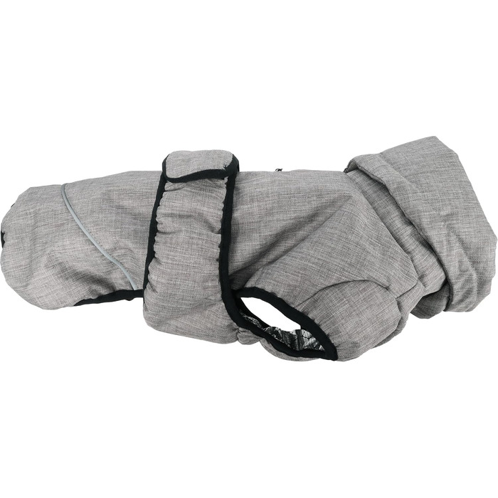 Зимовий одяг для собак Flamingo Iglu Grey – 50 см – теплий, модний, водовідштовхуючий, з ізотермічною підкладкою, з відбиваючими елементами, захист грудей та живота, отвір для повідка, сірий, L