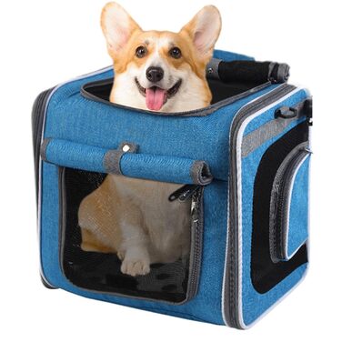 Корзина для собак на велосипеді, передня сумка-переноска, регульована, з вентиляцією для транспортування, прогулянок, походів, кемпінгу, велопоїздок та трекінгу