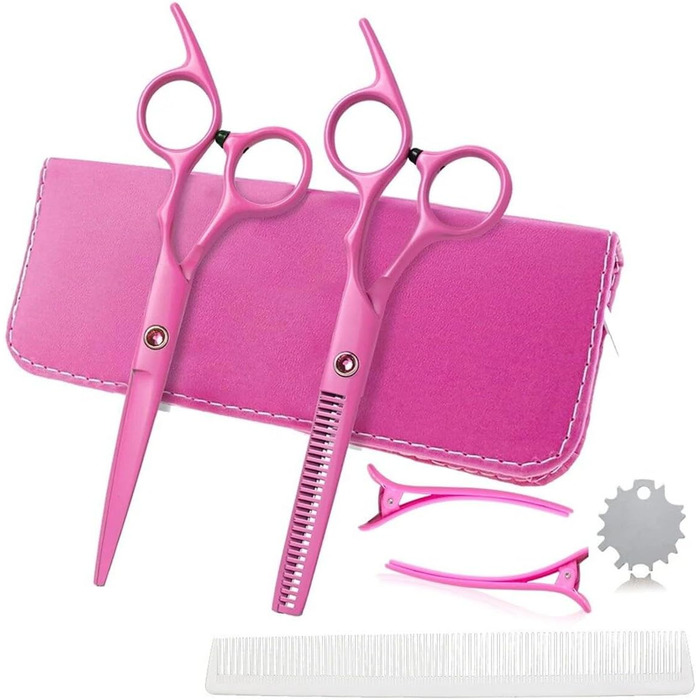 Набір професійних ножиць для собак 6.7 дюймів, рожевий. Ножиці для грумінгу, моделювання та стрижки шерсті собак та котів