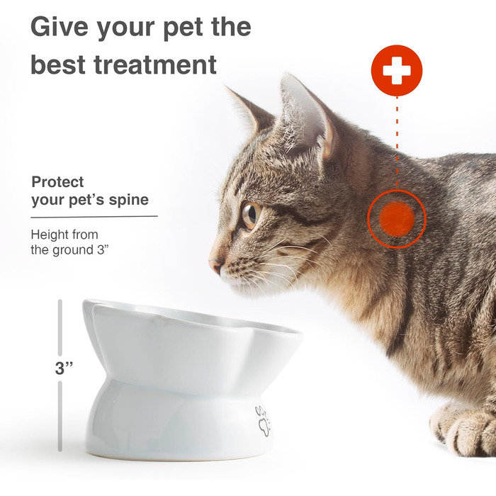 Повільний годівник для собак та котів Kaiikai, 150 мл, кераміка, піднятий, для сухого корму