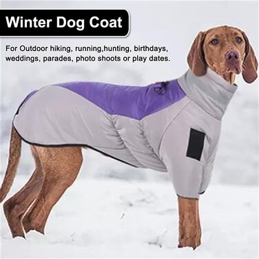 Водонепроникний теплий зимовий одяг для собак - куртка-манта для собак середніх та великих порід, фіолетовий, 5XL