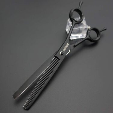 Професійний набір для стрижки собак: пряма та вигнута шерсть, чункер та гребінець, 17.8 см, 5 шт. в наборі (для правшів, чорний)