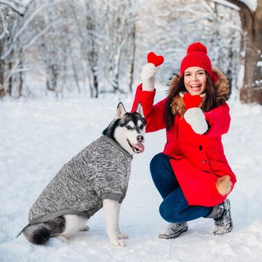 Пуловери для собак Rypet 2 шт. великого розміру, теплі зимові пуловери для собак, м'які, теплі, для середніх та великих собак, 9XL (Обхват грудей: 89.9 см, Довжина спини: 74.9 см), фіолетовий та сірий