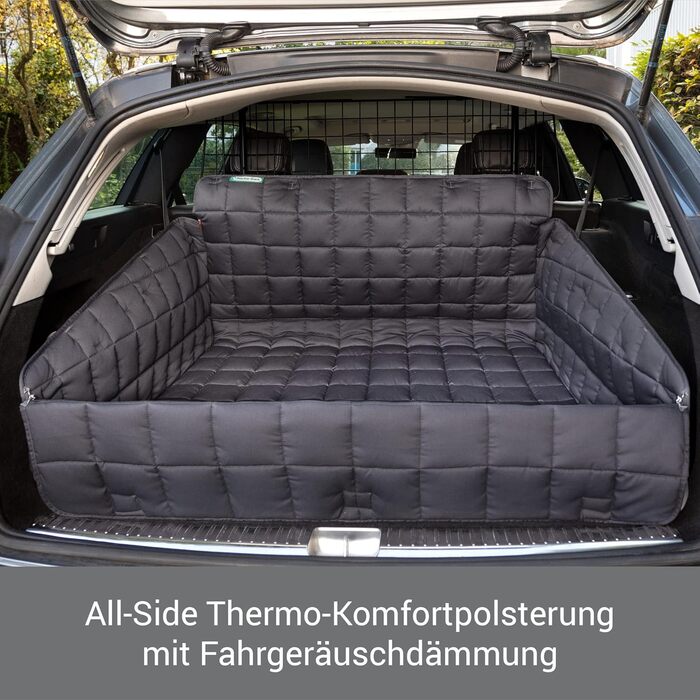 Захисна килимок для багажника автомобіля Doctor Bark для собак з захистом краю багажника, товстою підкладкою, прання при 95°C, захистом від подряпин та шерсті, для SUV, Van, легкових автомобілів (Розмір S - 60x90 см/Сірий)